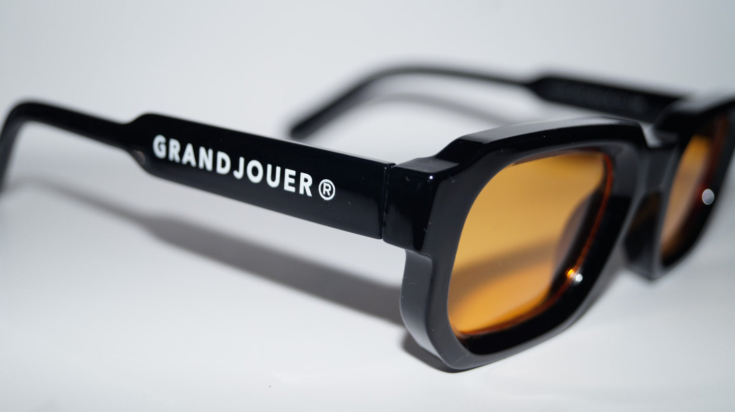 GRANDJOUER® Zeitaku Shades – Black Frame Orange Lens