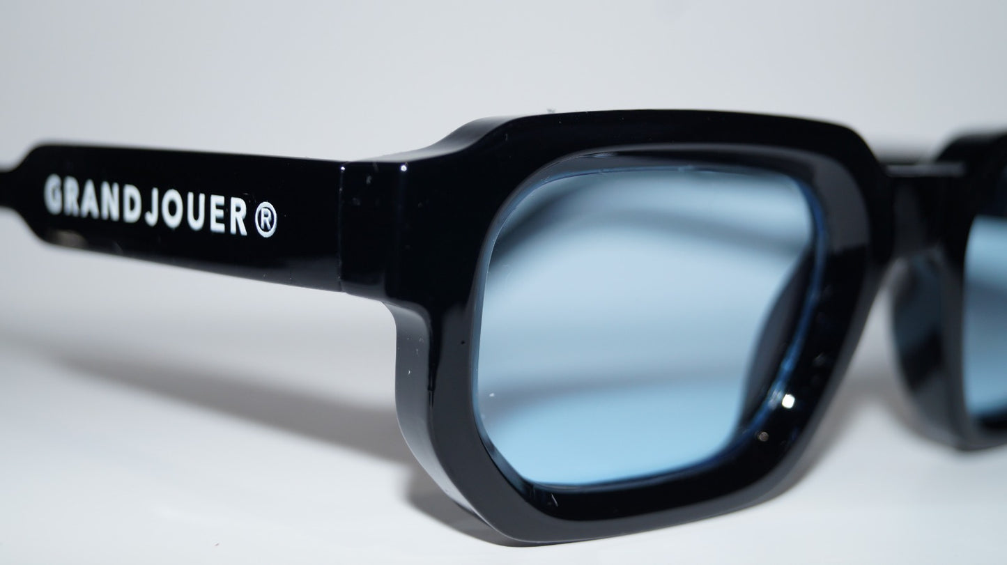 GRANDJOUER® Zeitaku Shades – Black Frame Blue Lens