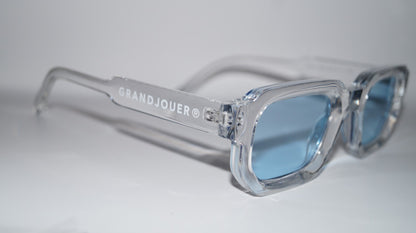 GRANDJOUER® Zeitaku Shades – Clear Frame Blue Lens