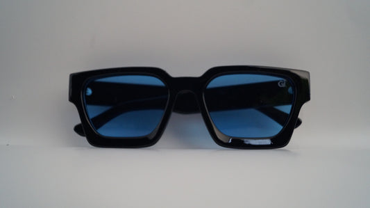 GRANDJOUER® Akura Shades – Black Frame Blue Lens
