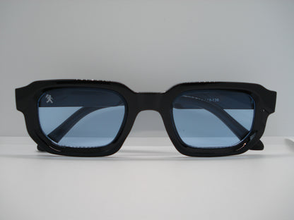 GRANDJOUER® Zeitaku Shades – Black Frame Blue Lens