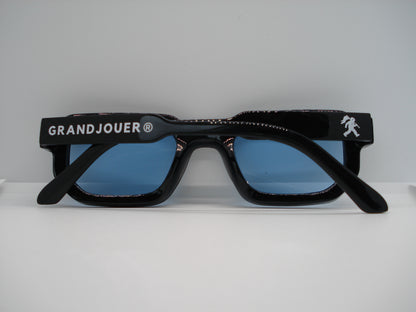 GRANDJOUER® Zeitaku Shades – Black Frame Blue Lens