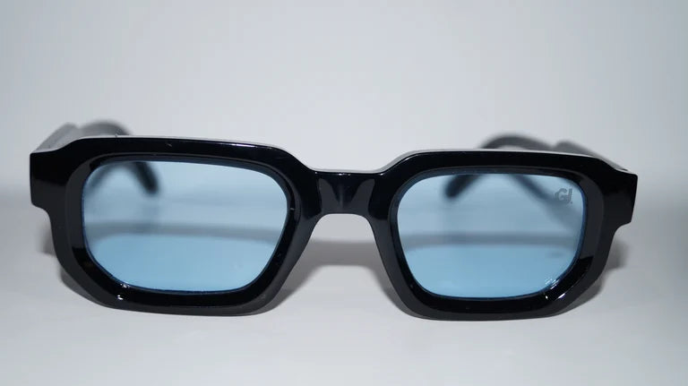 GRANDJOUER® Zeitaku Shades – Black Frame Blue Lens