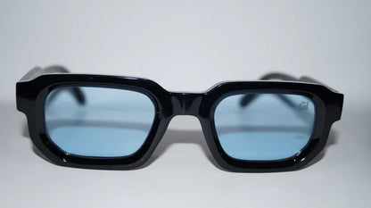 GRANDJOUER® Zeitaku Shades – Black Frame Blue Lens