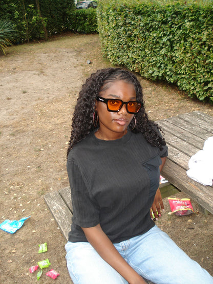 GRANDJOUER® Akura Shades – Black Frame Orange Lens