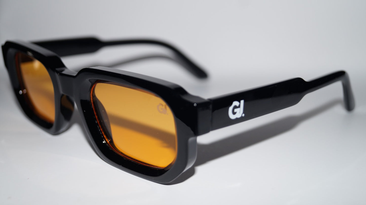 GRANDJOUER® Zeitaku Shades – Black Frame Orange Lens
